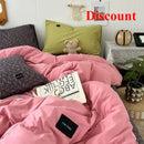 Axyaa Floral Fiber Washed Cotton Solid Color Four-Piece Quilt Cover Set