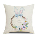 Axyaa Easter Rabbit Floral Cushion Covers for Sofa, Bedroom, Car - Set of 2