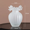 Axyaa Geometric Wavy Stripes Glass Vase Frosted Transparent Hydroponics Wedding Home Decor