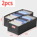 Axyaa Drawer Organizer Set - Gray, Foldable Closet Storage Box with Dividers