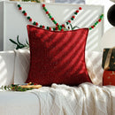 Axyaa Red & Green Decorative Cushion Cover for Living Room Sofa: Zipper Throw Pillow Case