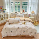 Axyaa Floral Printed Cotton Duvet Cover - Luxury Bedding with Zipper Closure