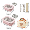 Axyaa Stainless Steel Divided Bento Lunch Box with Detachable Lid, Large Capacity