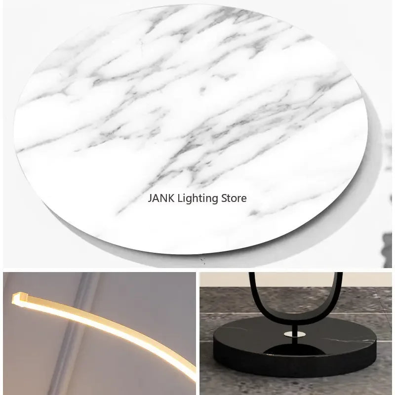 Axyaa Double Marble Tray Floor Lamp Eye-Protection Corner Standing LED Reading Light