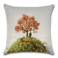 Axyaa Cherry Blossom Mountain Landscape Cushion Cover