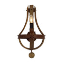Axyaa Rustic Wood Wall Lamp Industrial Candle Light Fixture for Home Decor