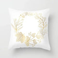 Axyaa Gold Leaf Polyester Cushion Cover - Decorative Sofa Pillow Cover