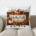 Axyaa Autumn Leaves & Berries Decorative Pillow Cover for Sofa, Bedroom, Car