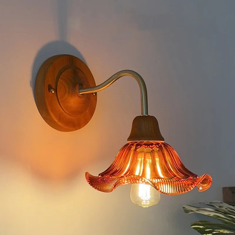 Axyaa Clear Flower Glass LED Wall Lamp, Nordic Modern Style