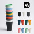 Axyaa Vertical Pattern Cup Set - 11pcs, Multi-color, Reusable Plastic Drinking Cups