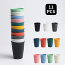 Axyaa Vertical Pattern Cup Set - 11pcs, Multi-color, Reusable Plastic Drinking Cups