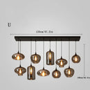 Axyaa Grey Glass Pendant Light for Dining and Bar, Industrial Chandelier