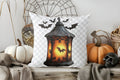 Axyaa Blue Lightning Skull Halloween Throw Pillow Cover