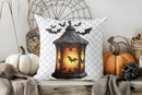 Axyaa Blue Lightning Skull Halloween Throw Pillow Cover