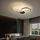Axyaa LED Ring Ceiling Light: Modern Gold/Black Chandelier for Home Decor.