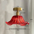 Axyaa Glass Copper Nordic Ceiling Light - Living Room LED Lamp Fixtures