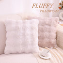 Axyaa Faux Rabbit Fur Throw Pillow Cases - Ultra Soft & Cozy Cushion Covers for Sofa, Bed, Living Room