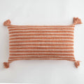 Orange Linen Tassels Cushion Cover by Axyaa: Decorative Pillow for Living Room, Bed, Sofa
