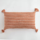 Orange Linen Tassels Cushion Cover by Axyaa: Decorative Pillow for Living Room, Bed, Sofa