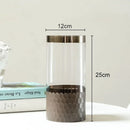 Axyaa Honeycomb Glass Vase: Decorative Hydroponics Flower Pot for Artificial Floral Arrangements