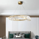 Axyaa Modern Crystal Round Chandelier Pendant Light for Living Room Bedroom