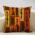 Axyaa African Dance Oil Painting Cushion Cover 45x45cm for Home Living Room Decor