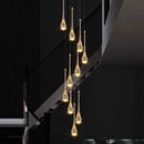 Axyaa Crystal Chandelier Stair Pendant Light Interior Home Decor Modern Living Room Lighting
