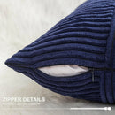 Axyaa Navy Blue Corduroy Pillowcase Solid Color Cushion Cover 45*45cm 30*50cm