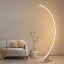 Axyaa Nordic LED Corner Floor Lamp in Coffee White for Home Decor Lighting