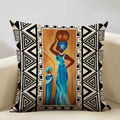 Axyaa Geometric Sofa Cushion Cover 45x45cm Linen Double-sided Print