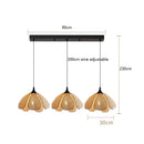 Axyaa Rattan Wicker Petal LED Pendant Light for Home Indoor Decor