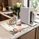 Axyaa Christmas Absorbent Draining Mat for Kitchen and Bathroom
