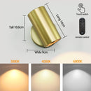 Axyaa LED Remote Charge Wall Lamp 3-Color Bedroom Living Room Lighting