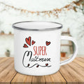 Axyaa Enamel Mug Super Teacher Print Creative Coffee Cup - Teacher Gifts