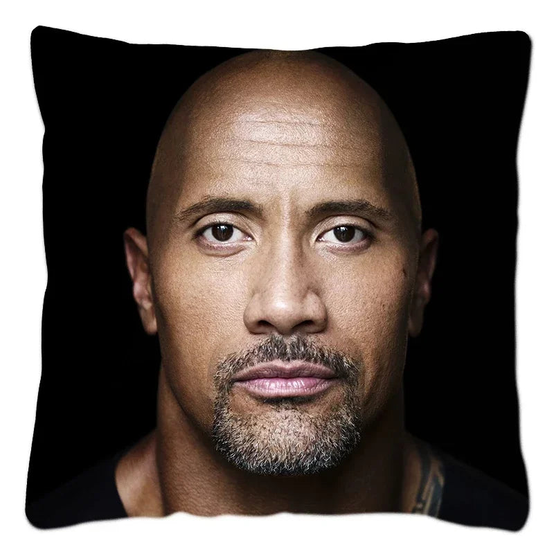 Dwayne Johnson Rock Face Cushion Cover for Sofa by Axyaa - Home Decor Pillowcase