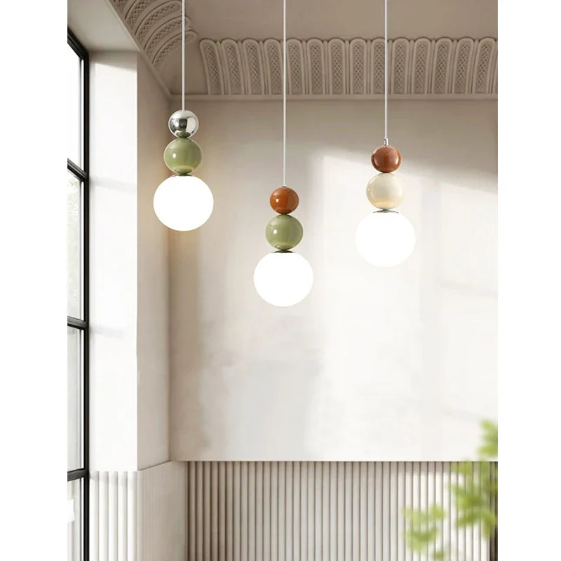 Axyaa Nordic Cream Style Bedside Pendant Light