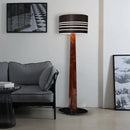 Axyaa Solid Wood Leather Floor Lamp, Luxury Standing Light for Home or Office