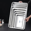 Axyaa Stainless Steel Food Storage Tray Rectangular Baking Pan for Kitchen and BBQ