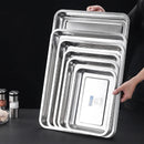 Axyaa Stainless Steel Food Storage Tray Rectangular Baking Pan for Kitchen and BBQ