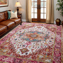 Axyaa Retro Print Area Rug for Living Room, Bedroom, or Coffee Table