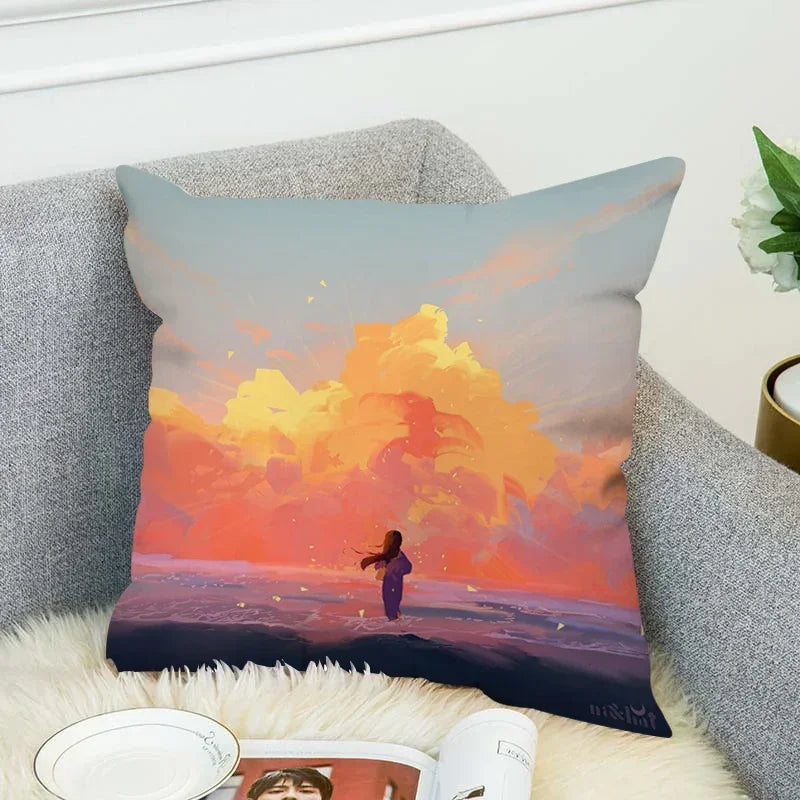 Axyaa Decorative Cushion Covers for Bed and Chair - Set of 2