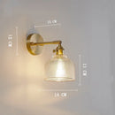Axyaa Clear Glass LED Wall Lights Copper Pull Chain Switch Modern Wandlamp