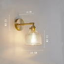 Axyaa Clear Glass LED Wall Sconce with Copper Pull Chain Switch for Home Lighting