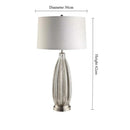 Axyaa Glass Floor Lamp with LED Light and Fabric Shade for Bedroom and Living Room