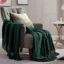 Axyaa Vintage Farmhouse Knitted Throw Blanket with Tassel