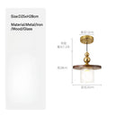 Axyaa Glass LED Pendant Light Chandelier Modern Art Decor Hanging Lamp Wood