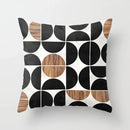 Axyaa Wood Texture Marble Pillowcases - Geometric Cushions Case for Home Decor