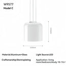 Axyaa White Glass Pendant Light: Modern Minimalist Hanging Ceiling Lighting