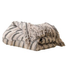 Axyaa Khaki Wave Jacquard Knit Throw Blanket: Soft, Cozy Acrylic with Tassels