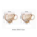 Axyaa Vintage Heart Embossed High-Legged Latte Glass Cup